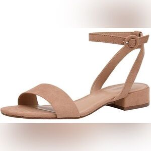 CUSHIONAIRE Nude Block Heel Sandal